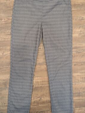 Dana Buchman Tummy Control Navy Patterned Pull-on Pants